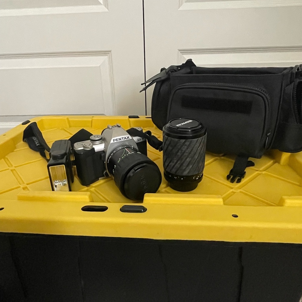 Pentax Black and Silver Digital Camera with Lens Kit